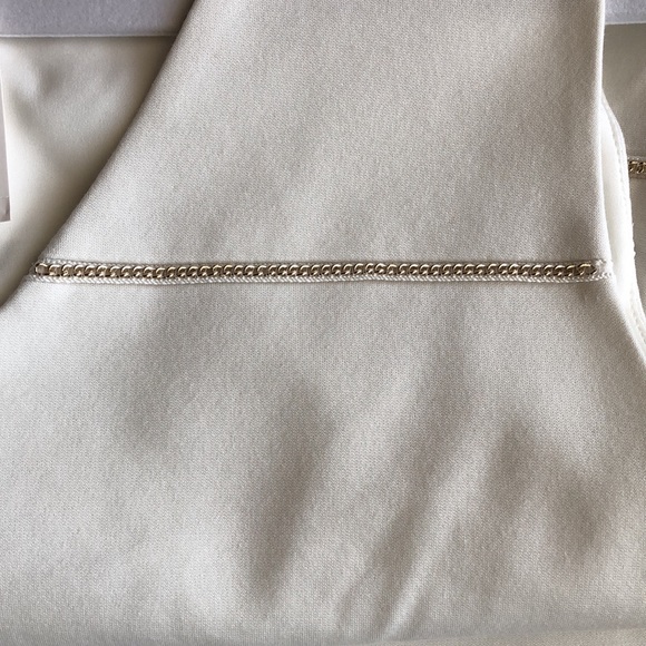 The Limited sleeveless fitted dress ivory color with gold chain detailing, sz 14 - Picture 4 of 9